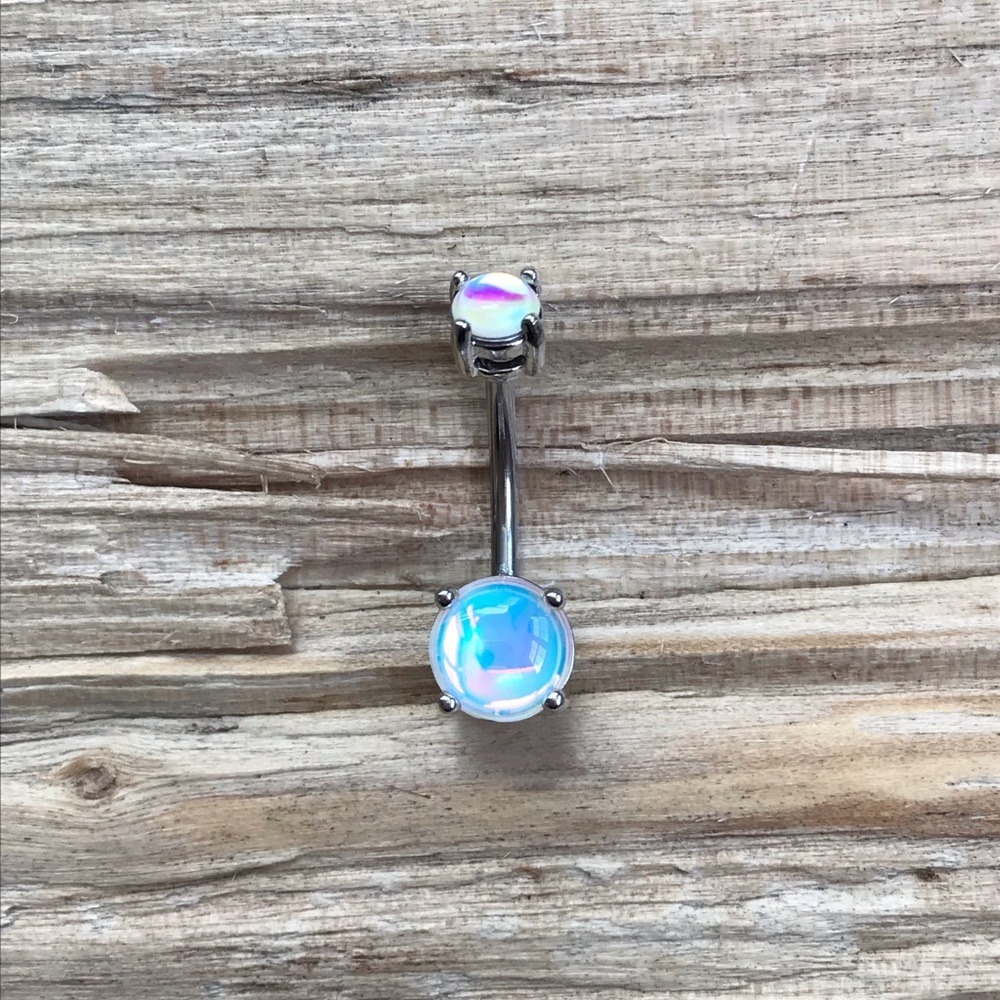 Silver Illuminating Belly Button Ring
